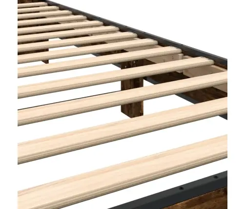 Gultas Rāmis, Ozola Krāsā, 100X200Cm, Inženierijas Koks, Metāls Vidaxl