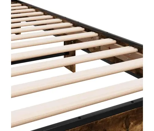 Gultas Rāmis, Ozola Krāsā, 75X190 Cm, Inženierijas Koks, Metāls Vidaxl