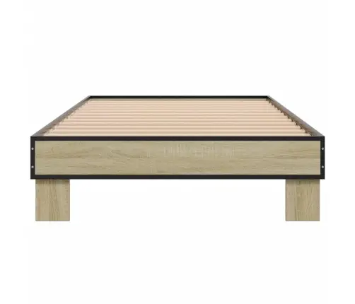 Voodiraam, Sonoma Tamm, 100 X 200 cm Tehispuit Ja Metall