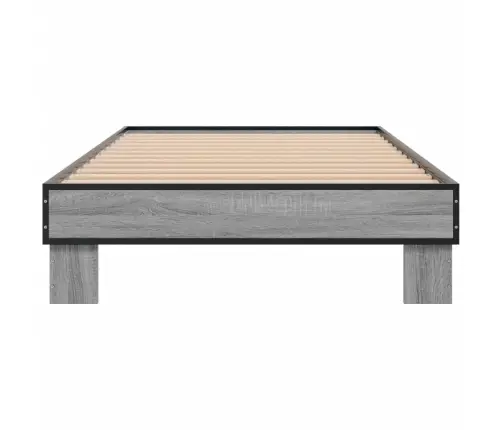 Gultas Rāmis, Pelēka Ozola,100X200Cm, Inženierijas Koks, Metāls Vidaxl Gultas Rāmis, Pelēka Ozola,100X200Cm, Inženierijas Koks, Metāls Vidaxl