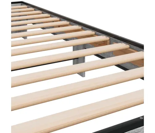 Gultas Rāmis, Pelēka Ozola,100X200Cm, Inženierijas Koks, Metāls Vidaxl Gultas Rāmis, Pelēka Ozola,100X200Cm, Inženierijas Koks, Metāls Vidaxl