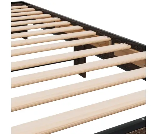 Voodiraam, Pruun Tamm, 90 X 200 cm Tehispuit Ja Metall