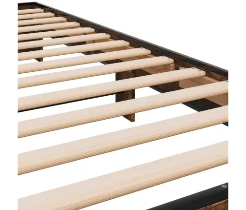 Gultas Rāmis, Ozola Krāsā, 90X190 Cm, Inženierijas Koks, Metāls Vidaxl
