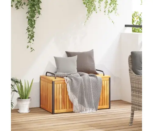 Āra Spilvenu Kaste, 85X45X45/53 Cm, Akācijas Masīvkoks, Tērauds Vidaxl