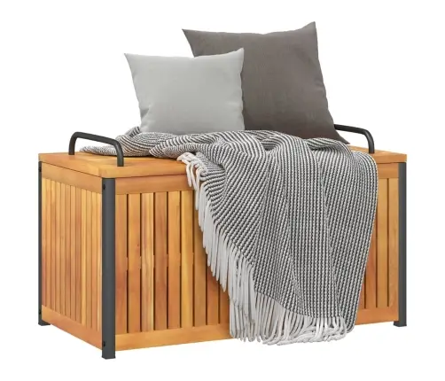 Āra Spilvenu Kaste, 85X45X45/53 Cm, Akācijas Masīvkoks, Tērauds Vidaxl