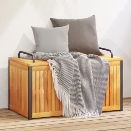 Lauko Dėžė Pagalvėlėms, 85X45X45/53cm Akacijos Masyvas/Plienas