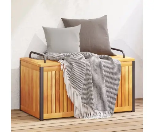 Āra Spilvenu Kaste, 85X45X45/53 Cm, Akācijas Masīvkoks, Tērauds Vidaxl