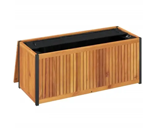 Āra Spilvenu Kaste 110X45X42/53 Cm Akācijas Masīvkoks Tērauds Vidaxl Āra Spilvenu Kaste 110X45X42/53 Cm Akācijas Masīvkoks Tērauds Vidaxl