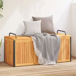 Āra Spilvenu Kaste 110X45X42/53 Cm Akācijas Masīvkoks Tērauds Vidaxl