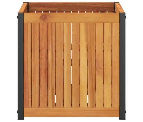 Puķu Kaste, 45X45X44 Cm, Akācijas Masīvkoks, Tērauds Vidaxl