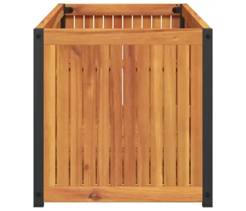 Puķu Kaste, 110X45X44 Cm, Akācijas Masīvkoks, Tērauds Vidaxl