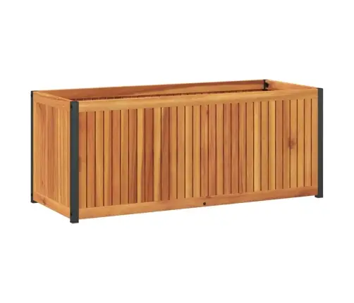 Puķu Kaste, 110X45X44 Cm, Akācijas Masīvkoks, Tērauds Vidaxl