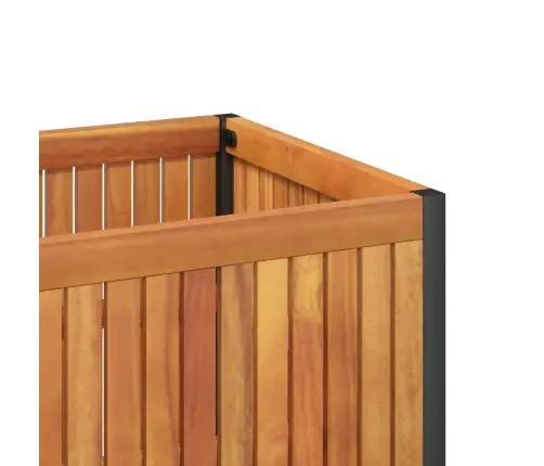 Sodo Lovelis, 110X45X44cm Akacijos Medienos Masyvas Ir Plienas