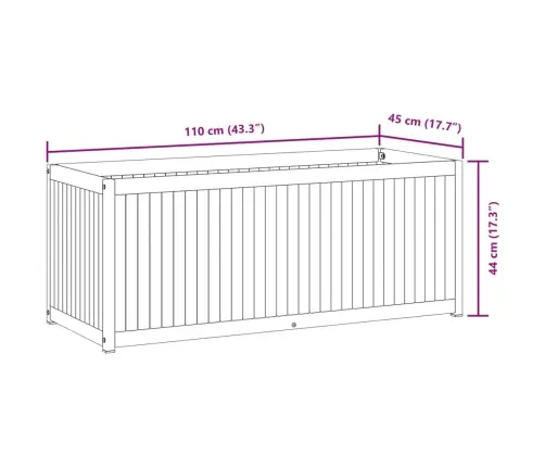 Puķu Kaste, 110X45X44 Cm, Akācijas Masīvkoks, Tērauds Vidaxl
