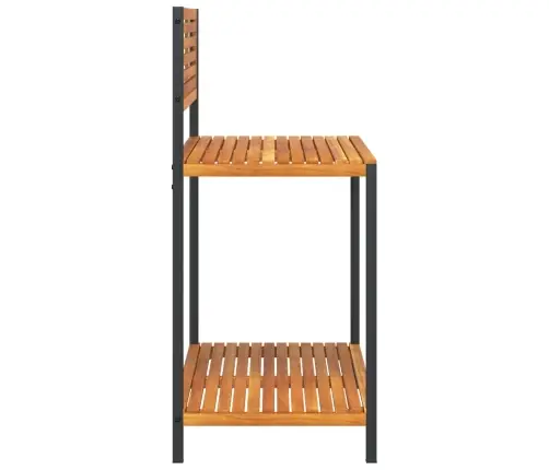 Dārza Galds, 90X50X110 Cm, Akācijas Masīvkoks, Tērauds Vidaxl