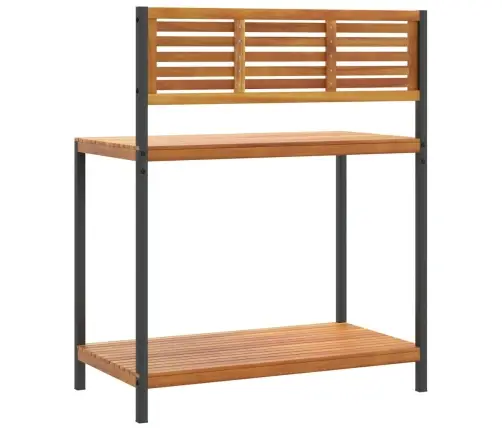 Dārza Galds, 90X50X110 Cm, Akācijas Masīvkoks, Tērauds Vidaxl