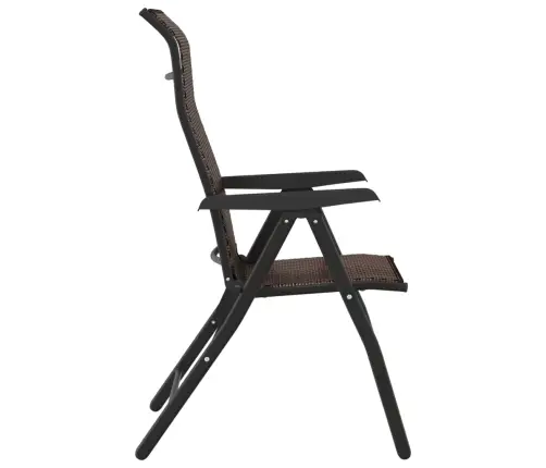 Saliekami Dārza Krēsli, 4. Gab., Brūna Pe Rotangpalma Vidaxl