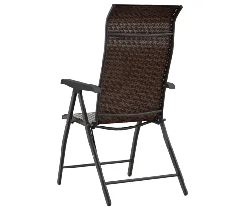 Saliekami Dārza Krēsli, 4. Gab., Brūna Pe Rotangpalma Vidaxl