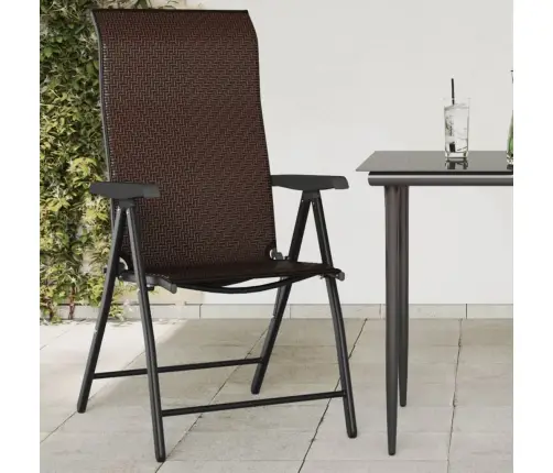 Saliekami Dārza Krēsli, 4. Gab., Brūna Pe Rotangpalma Vidaxl