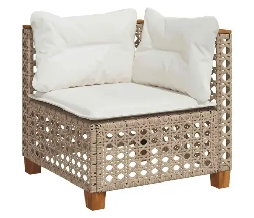 Sofos Komplektas Su Pagalvėlėmis, 6 Dalių, Smėlio, Poliratanas Sofos Komplektas Su Pagalvėlėmis, 6 Dalių, Smėlio, Poliratanas