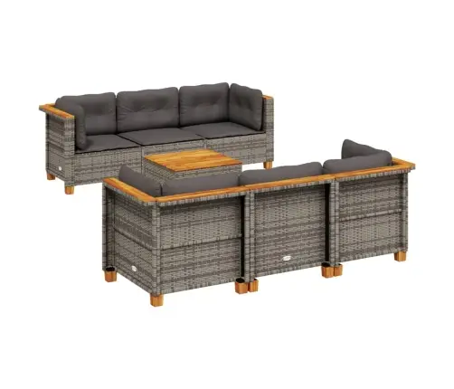 7-Osaline Aiadiivani Komplekt Patjadega, Hall, Polürotang 7-Osaline Aiadiivani Komplekt Patjadega, Hall, Polürotang