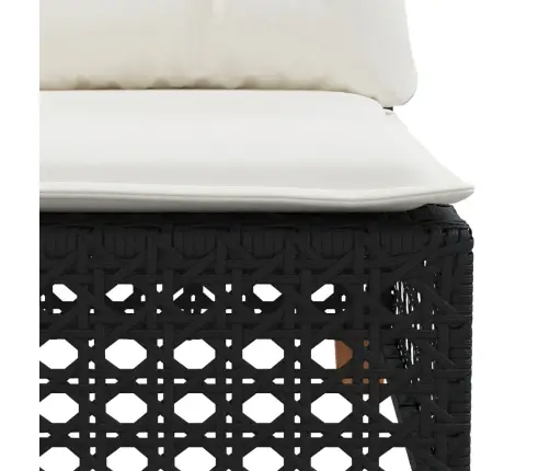 Sofos Komplektas Su Pagalvėlėmis, 7 Dalių, Juodas, Poliratanas