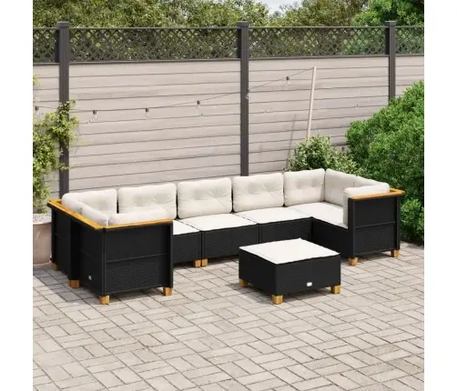 8-Osaline Aiadiivani Komplekt Patjadega, Must, Polürotang