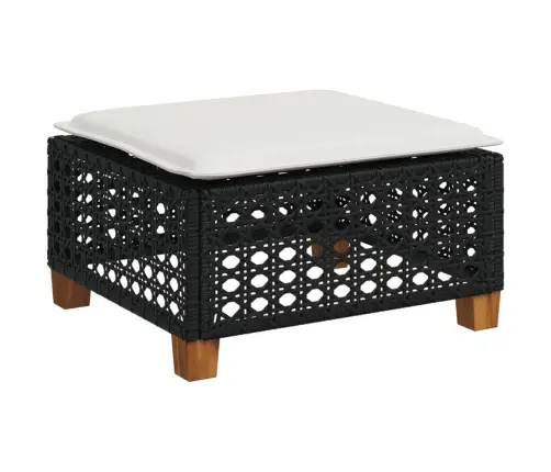 Sofos Komplektas Su Pagalvėlėmis, 8 Dalių, Juodas, Poliratanas Sofos Komplektas Su Pagalvėlėmis, 8 Dalių, Juodas, Poliratanas