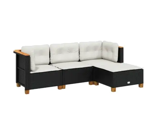 4-Daļīgs Dārza Dīvāna Komplekts Ar Matračiem, Pe Rotangpalma Vidaxl