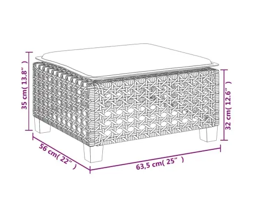 4-Daļīgs Dārza Dīvāna Komplekts, Matrači, Bēša Pe Rotangpalma Vidaxl