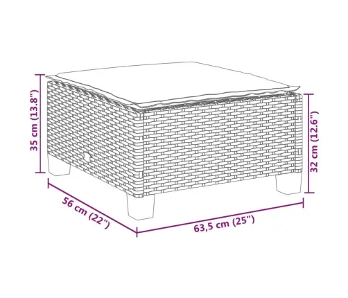5-Osaline Aiamööblikomplekt Istmepatjadega, Polürotang, Hall