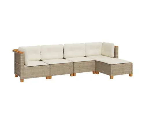 5-Osaline Aiadiivani Komplekt Patjadega, Beež, Polürotang