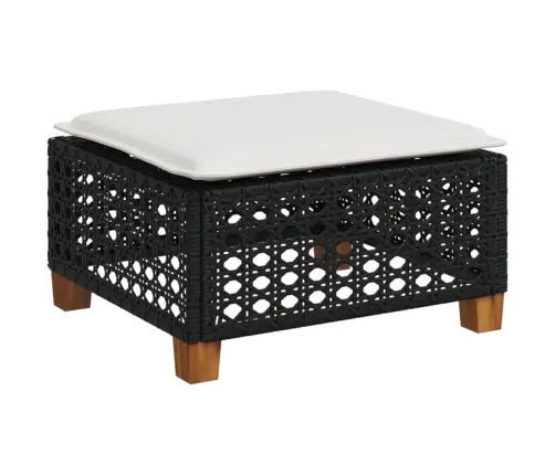 6-Daļīgs Dārza Dīvāna Komplekts, Matrači, Melna Pe Rotanpalma Vidaxl