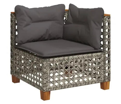 4-Daļīgs Dārza Dīvāna Komplekts Ar Matračiem, Pelēks Pe Pinums Vidaxl