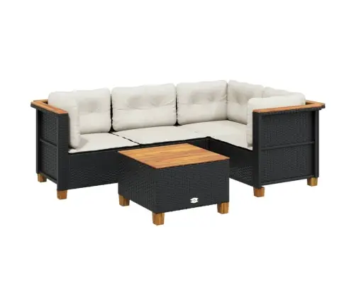 5-Daļīgs Dārza Dīvāna Komplekts Ar Matračiem, Pe Rotangpalma Vidaxl