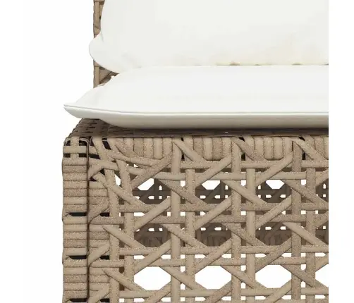 Sofos Komplektas Su Pagalvėlėmis, 5 Dalių, Smėlio, Poliratanas