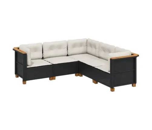 5-Osaline Aiadiivanikomplekt Patjadega, Must, Polürotang