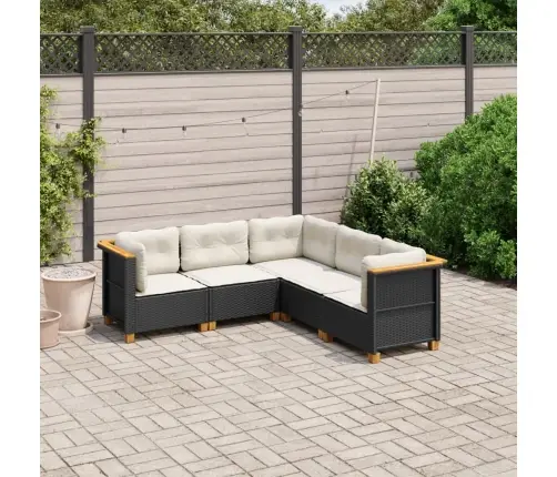 5-Osaline Aiadiivanikomplekt Patjadega, Must, Polürotang