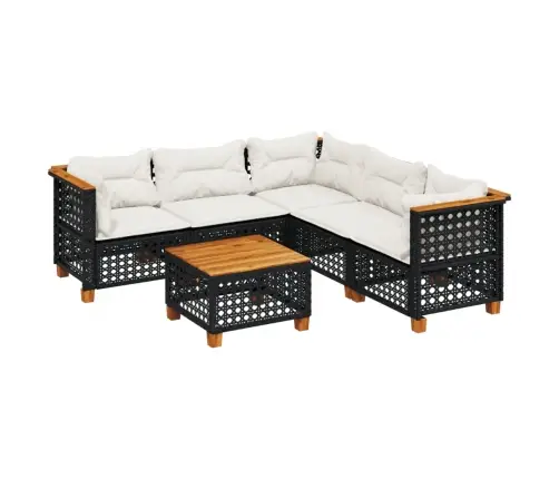 6-Osaline Aiadiivani Komplekt Patjadega, Must, Polürotang