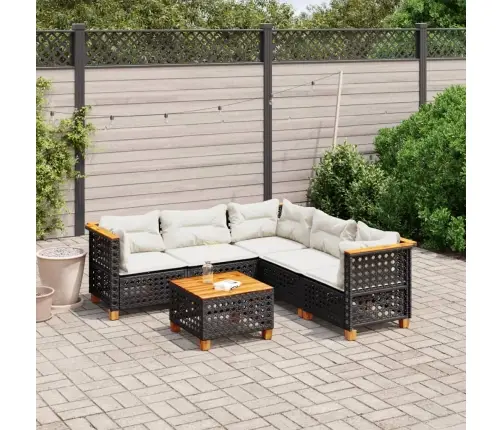 6-Osaline Aiadiivani Komplekt Patjadega, Must, Polürotang