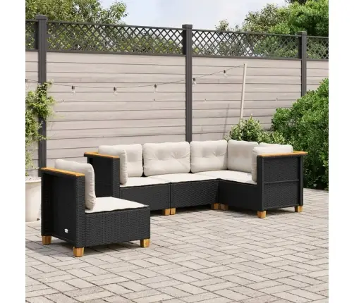 5-Daļīgs Dārza Dīvāna Komplekts Ar Matračiem, Pe Rotangpalma Vidaxl