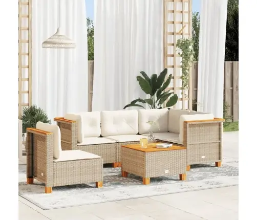 6-Osaline Aiadiivani Komplekt Patjadega, Beež, Polürotang