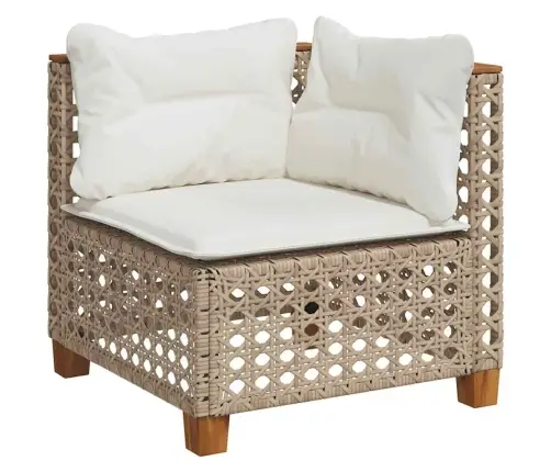 Sofos Komplektas Su Pagalvėlėmis, 6 Dalių, Smėlio, Poliratanas