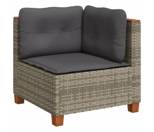 6-Daļīgs Dārza Dīvāna Komplekts Ar Matračiem, Pelēks Pe Pinums Vidaxl