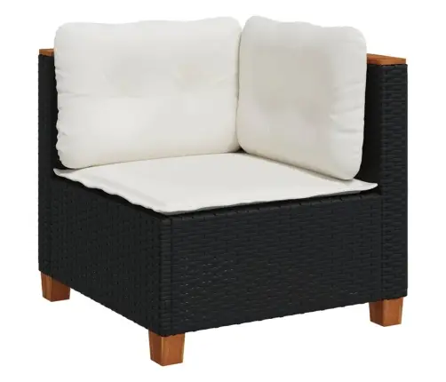 6-Daļīgs Dārza Dīvāna Komplekts, Matrači, Melna Pe Rotanpalma Vidaxl