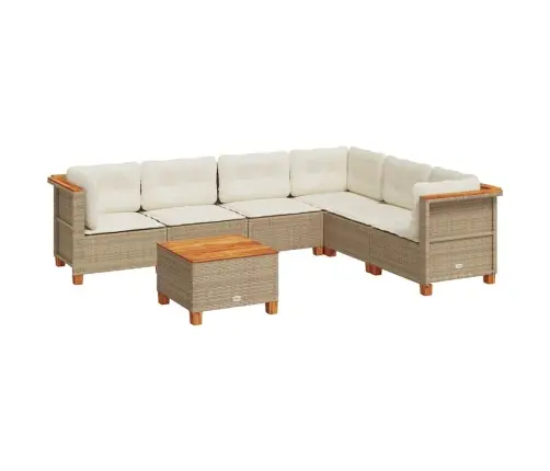 7-Osaline Aiadiivani Komplekt Patjadega, Beež, Polürotang