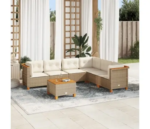 7-Osaline Aiadiivani Komplekt Patjadega, Beež, Polürotang