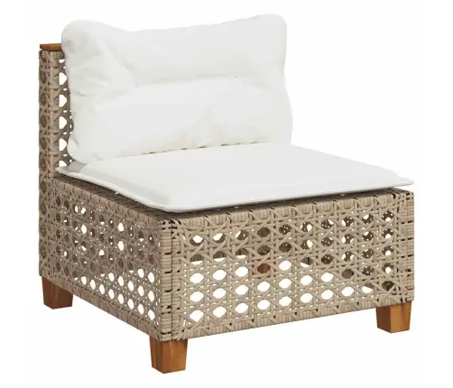 7-Daļīgs Dārza Dīvāna Komplekts, Matrači, Bēša Pe Rotangpalma Vidaxl