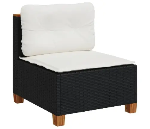 7-Daļīgs Dārza Dīvāna Komplekts Ar Matračiem, Melna Pe Vidaxl