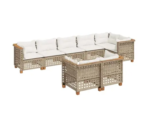 8-Osaline Aiadiivani Komplekt Patjadega, Beež, Polürotang